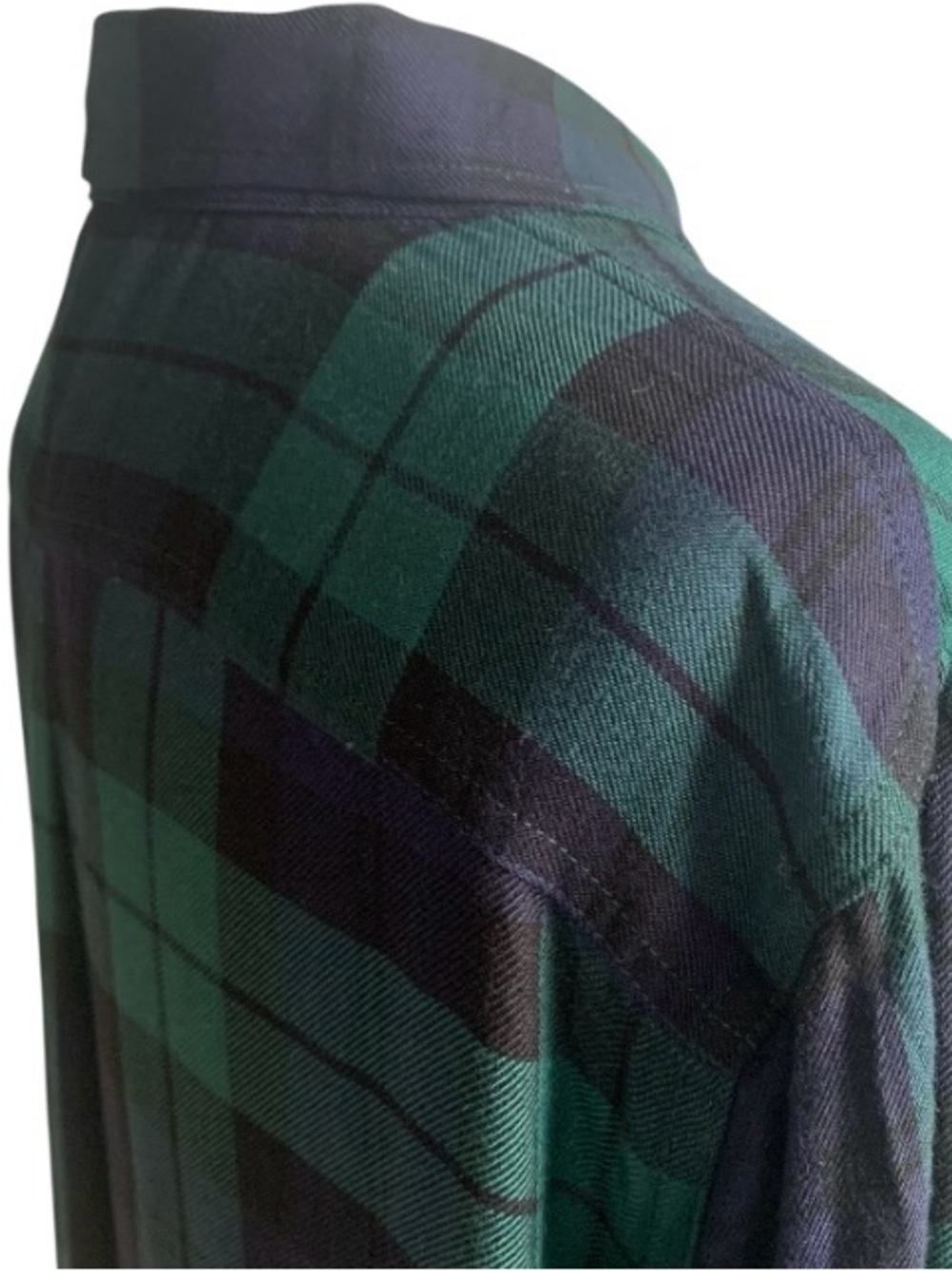🆕 Chaps Black Watch Tartan Shirt Plaid Button Up Classic Black Green 1X - Picture 11 of 15